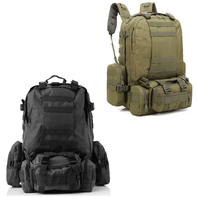 чорний Рюкзак тактичний з підсумками Eagle B08 55 літр / Військовий, штурмовий / Вірменський - Зображення 2