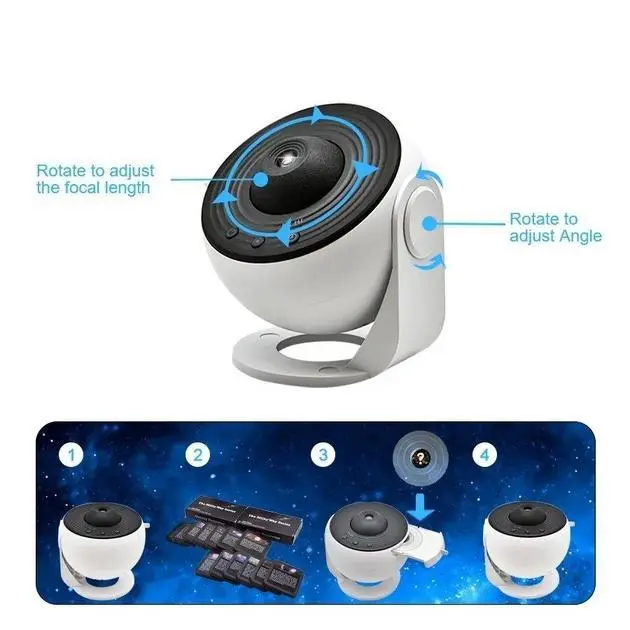 Домашній планетарій + 13 картриджів нічник проектор зоряного неба галактика зі змінними картриджами Білий - Зображення 3