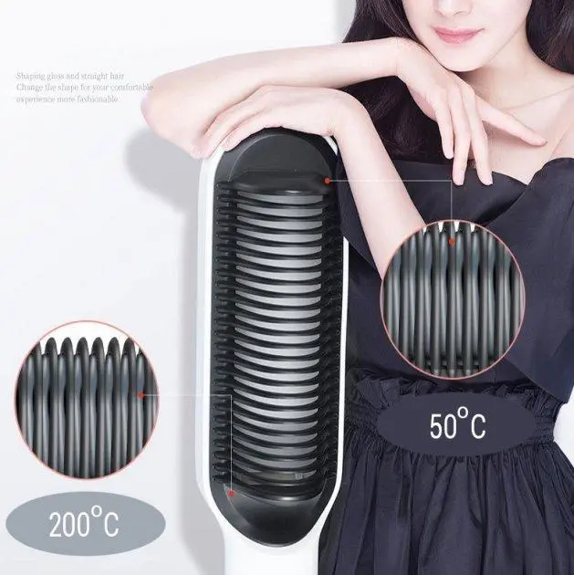 Електрична гребінець-випрямляч Hair Straightener HQT-909 щітка для укладання волосся - Зображення 4