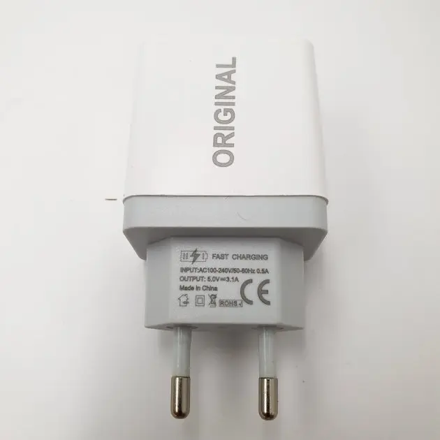 Адаптер (А-14) 220v 2 usb with digital display CX QC03 - Зображення 3