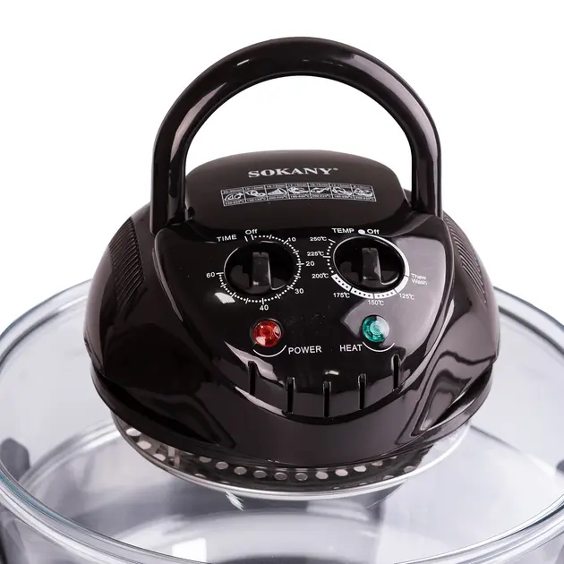 Аерофритюрка 6в1 SOKANY SK-560 електрична аерогриль 13 л 1400 Вт галогенна піч температура до 250 С - Зображення 6