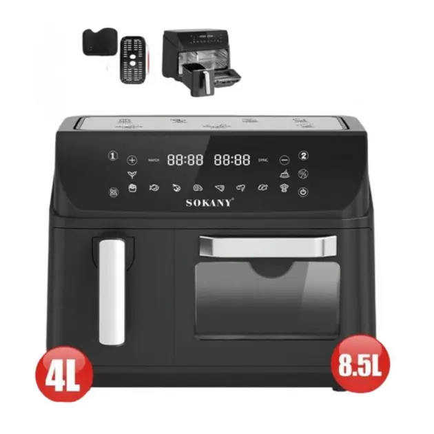 Аерофритюрниця Sokany SK-10060 з 2 чашами, сенсорне керування - Зображення 2