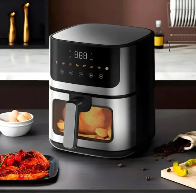 Аерогриль Rainberg RB 2268 4200W аерофрітюрниця безмасляна для приготування без олії з регулюванням температури 8 л - Зображення 3