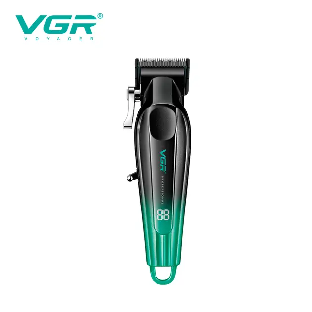 Акумуляторна машинка для стрижки VGR V-662 GREEN, 7000 RPM, 6 насадок, LED дисплей - Зображення 8