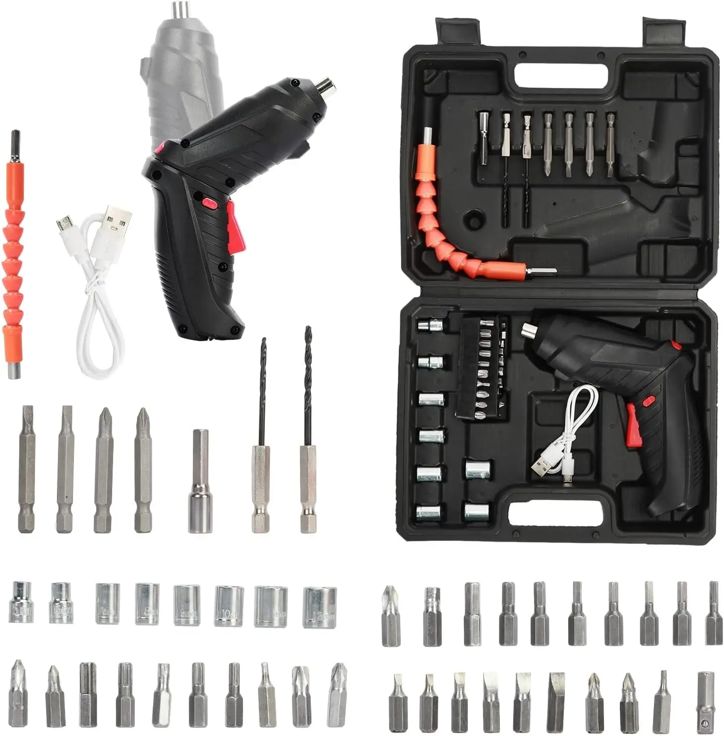 Акумуляторна викрутка трансформер, 48 елементів, міні-шуруповерт - Зображення 2