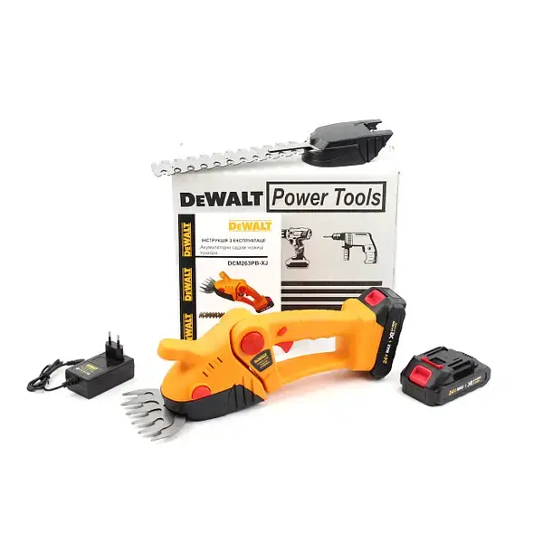 Акумуляторні ножиці-кущорізи на 24Вт з 2 насадками для догляду за садом в кейсі - Зображення 4