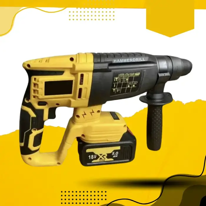 Акумуляторний безщітковий перфоратор із двома акумуляторами 18V 5Ah в кейсі ударний PD2A-18-M2 - Зображення 4