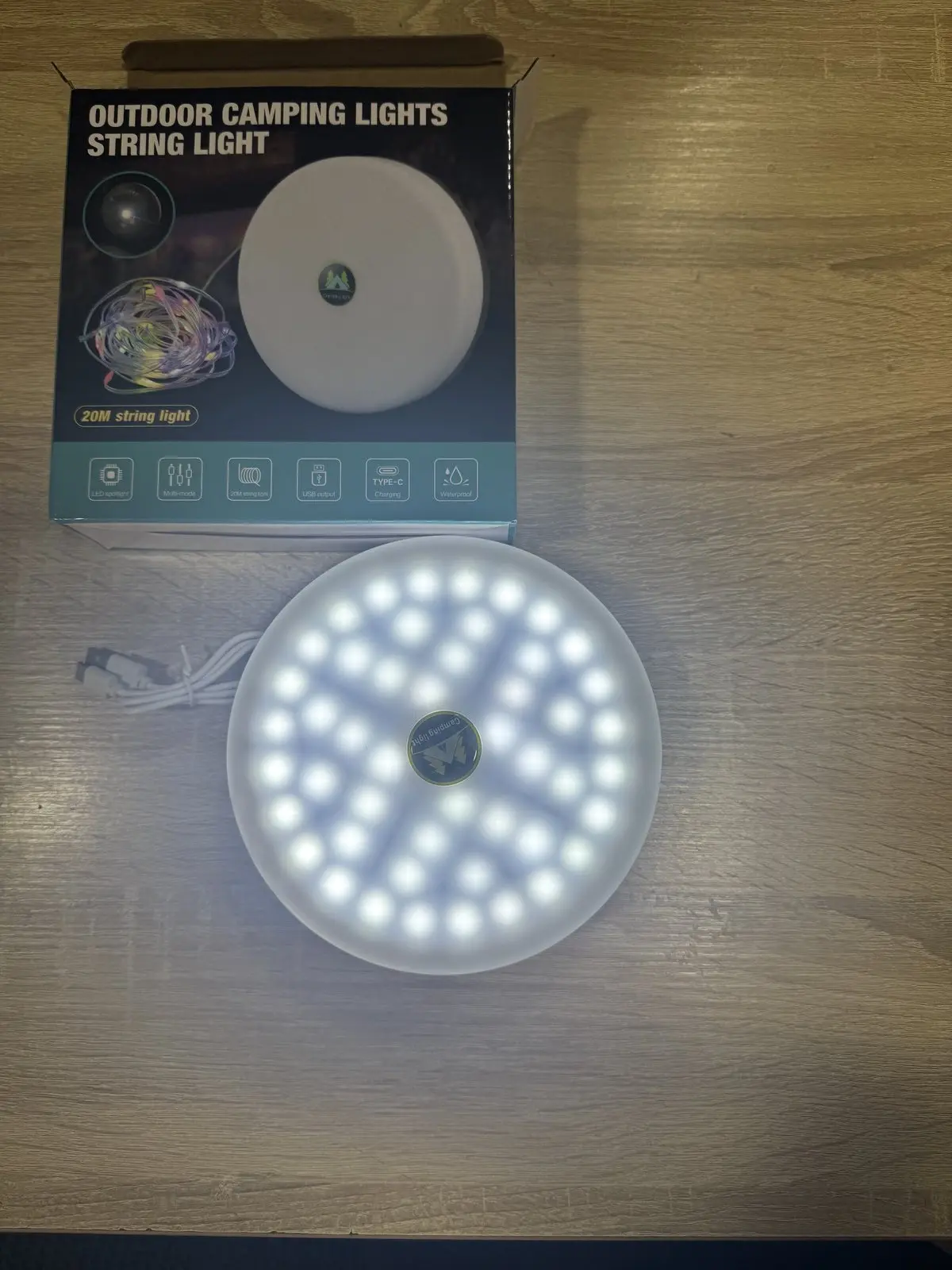 Акумуляторний ліхтар з гірляндою, USB та магнітним кріпленням / Підвісний ліхтар для кемпінгу 20м - Зображення 6