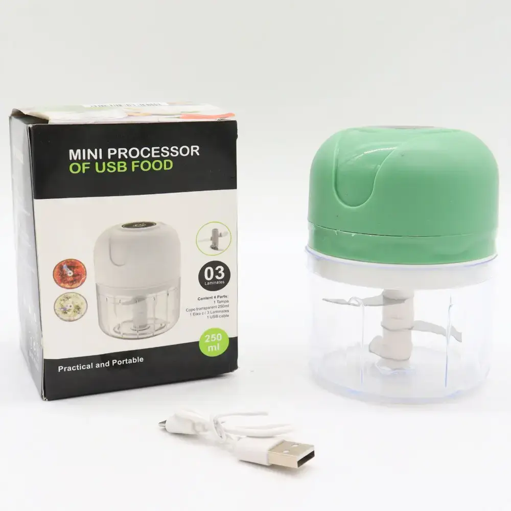 Акумуляторний міні подрібнювач для продуктів 250мл, з USB / Кухонний міні блендер для овочів - Зображення 3