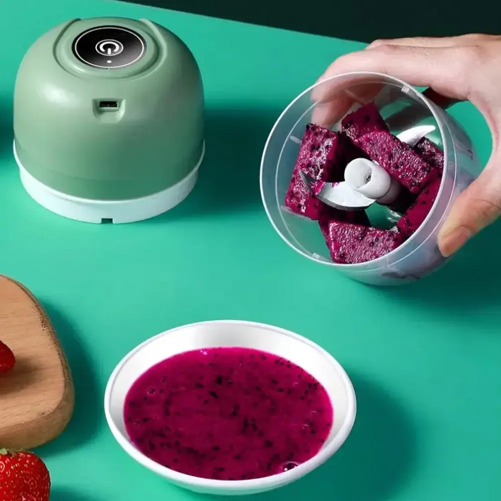 Акумуляторний міні подрібнювач для продуктів 250мл, з USB / Кухонний міні блендер для овочів - Зображення 7