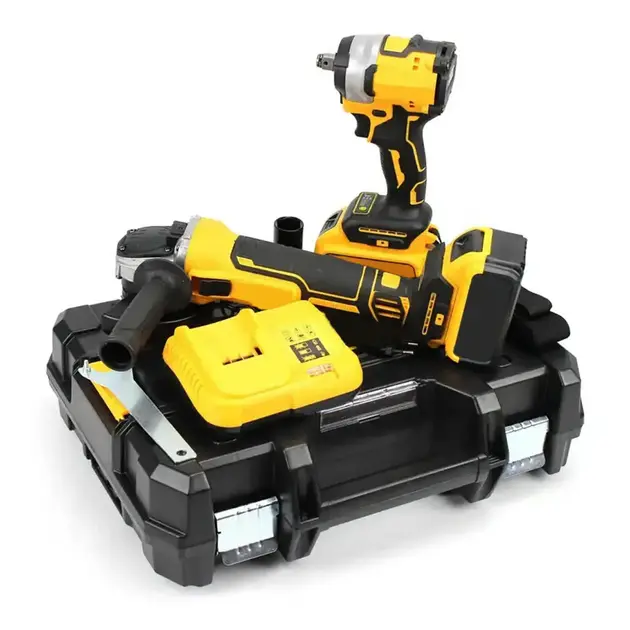 Акумуляторний набір інструментів у кейсі 2 в 1 Болгарка та Гайковерт - Зображення 2