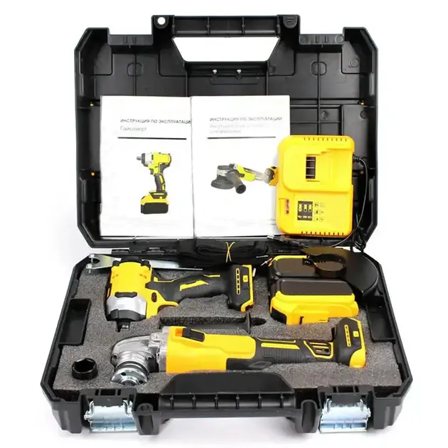 Акумуляторний набір інструментів у кейсі 2 в 1 Болгарка та Гайковерт - Зображення 6