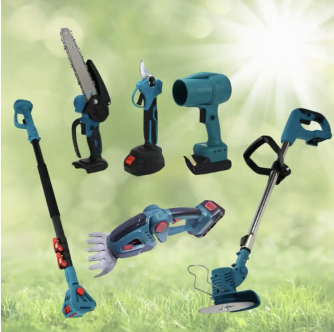 Акумуляторний універсальний садовий набір 6 в 1 / Секатор / Міні-пила / Тример / Повітродувка / Подовжувач / Кущоріз - Зображення 2