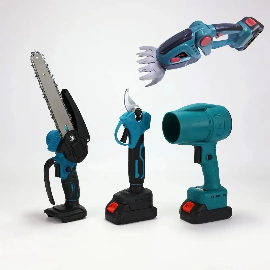 Акумуляторний універсальний садовий набір 6 в 1 / Секатор / Міні-пила / Тример / Повітродувка / Подовжувач / Кущоріз - Зображення 4