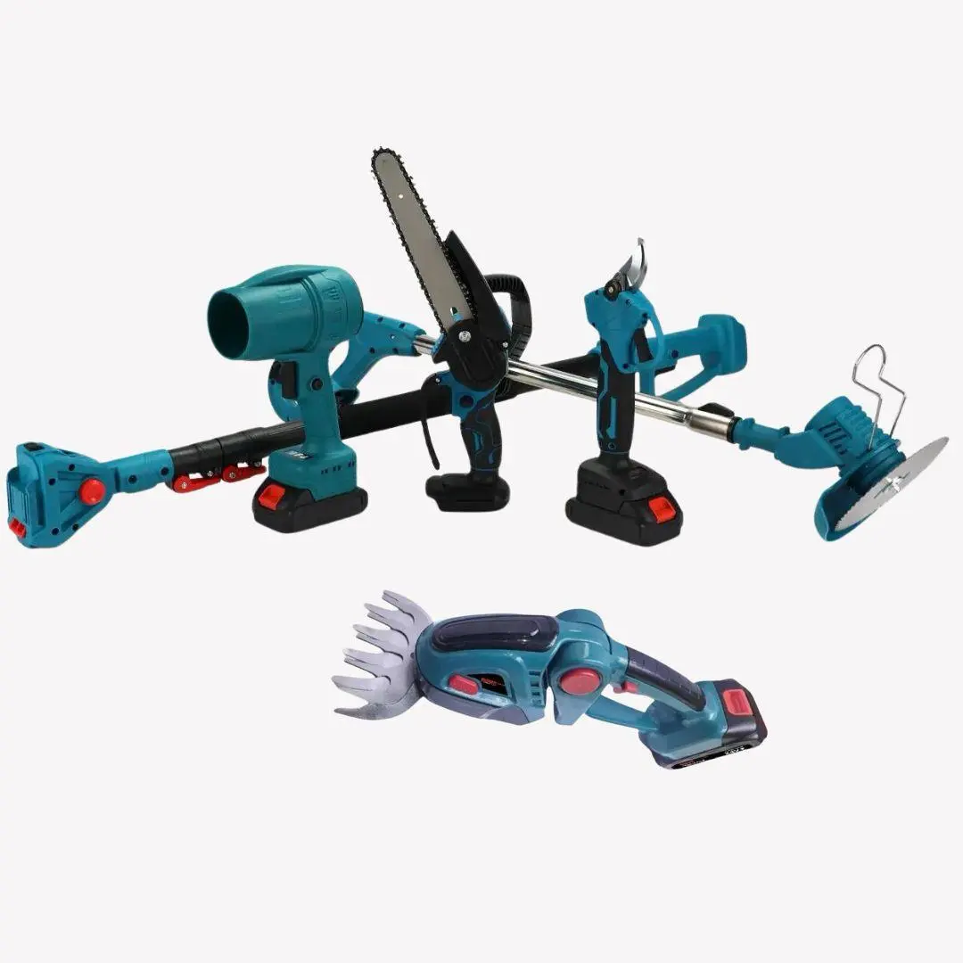Акумуляторний універсальний садовий набір 6 в 1 / Секатор / Міні-пила / Тример / Повітродувка / Подовжувач / Кущоріз - Зображення 6