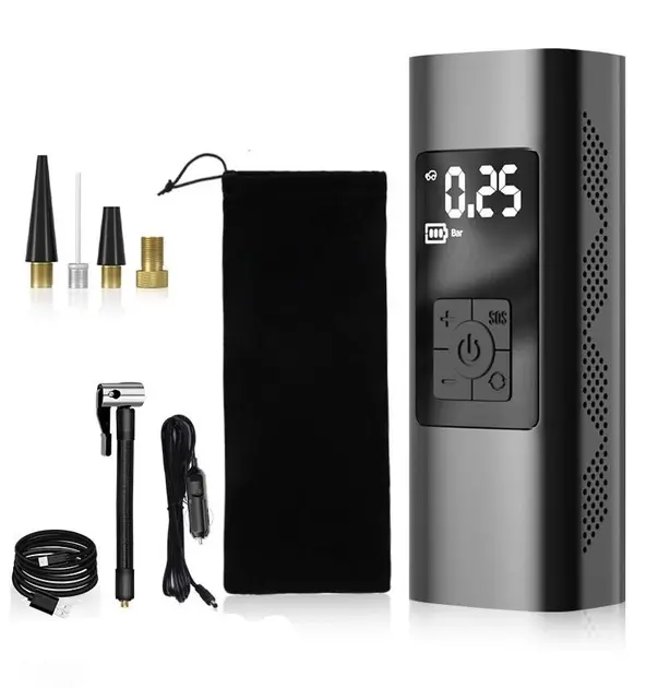 Акумуляторний електричний повітряний насос Neakhmer 12V 6000 мАг Black