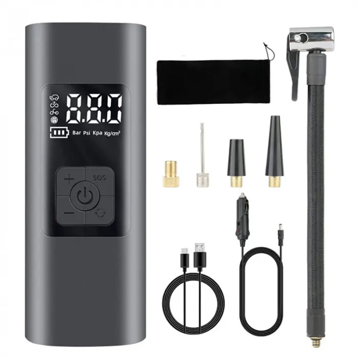 Акумуляторний електричний повітряний насос Neakhmer 12V 6000 мАг Black - Зображення 4