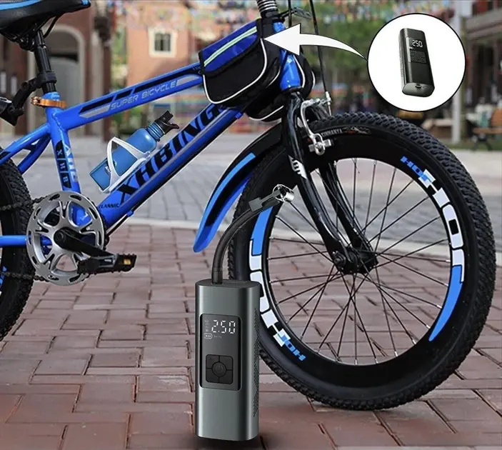 Акумуляторний електричний повітряний насос Neakhmer 12V 6000 мАг Black - Зображення 2