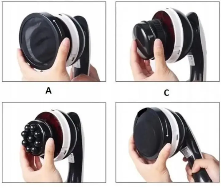 NEW Антицелюлітний масажер Body Massage, 4 насадки / Вібромасажер з ІЧ підігрівом / Масажер для тіла - Зображення 5