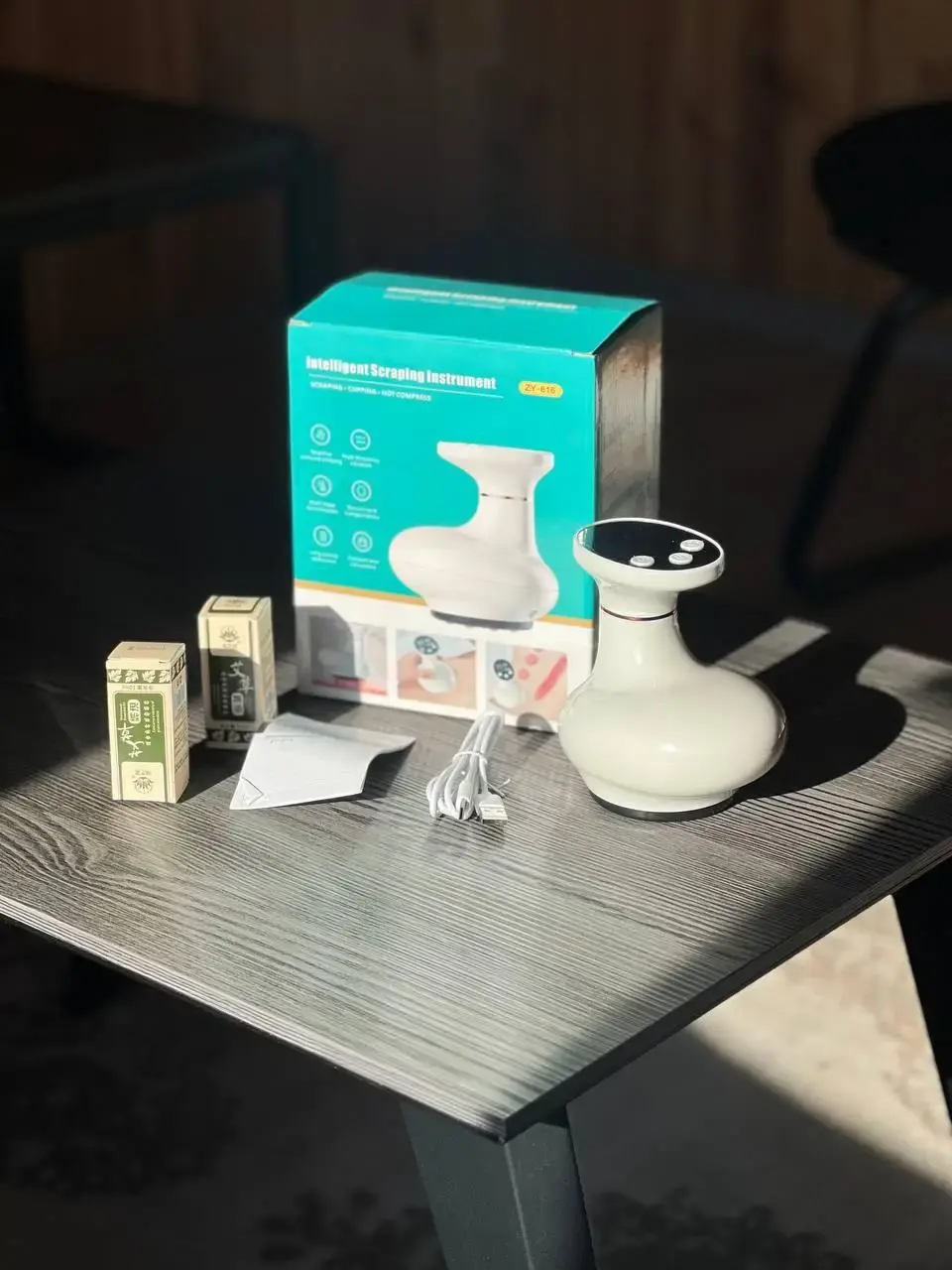 Антицелюлітний вакуумний масажер Cupping Massage з інфрачервоним нагріванням, масажер від целюліту AND1110 USB - Зображення 9