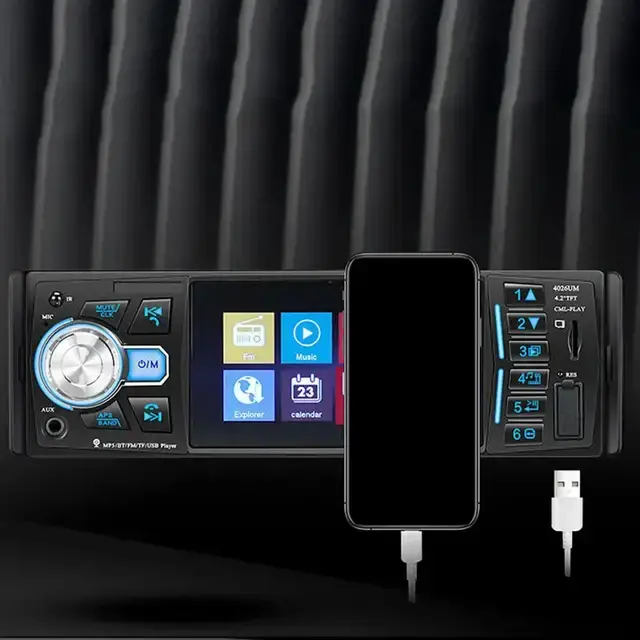 Автомагнітола 4026 BT Touch з екраном 4.1" ISO 1Din MP5 Bluetooth USB FM microSD - Зображення 2