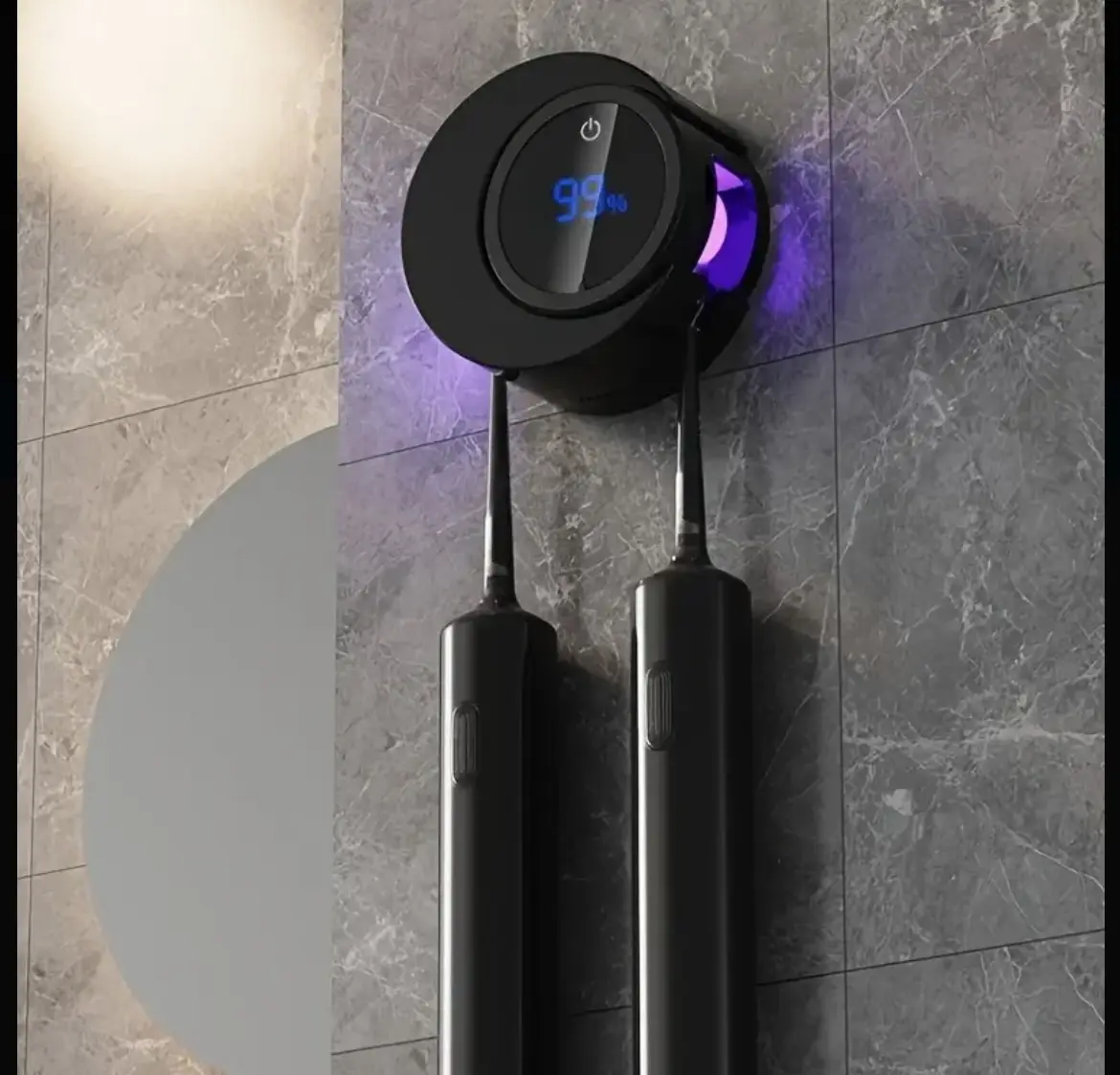 Автоматичний настінний тримач-стерилізатор для зубних щіток з УФ-дезінфекцією, стерилізатор з дисплеєм - Зображення 4