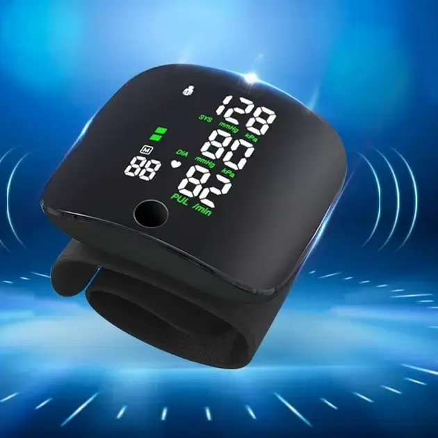 Автоматичний тонометр на зап'ястя від акумулятора 300 мАг / Розумний тонометр із сенсорним екраном та голосом - Зображення 2