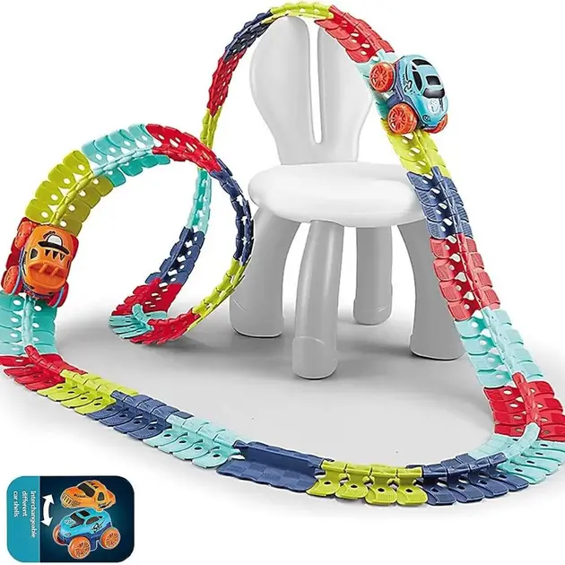 Автомобільна гоночна траса з машинкою Гнучкий гоночний трек з машинками Cheangeble Track 138 pcs - Зображення 4