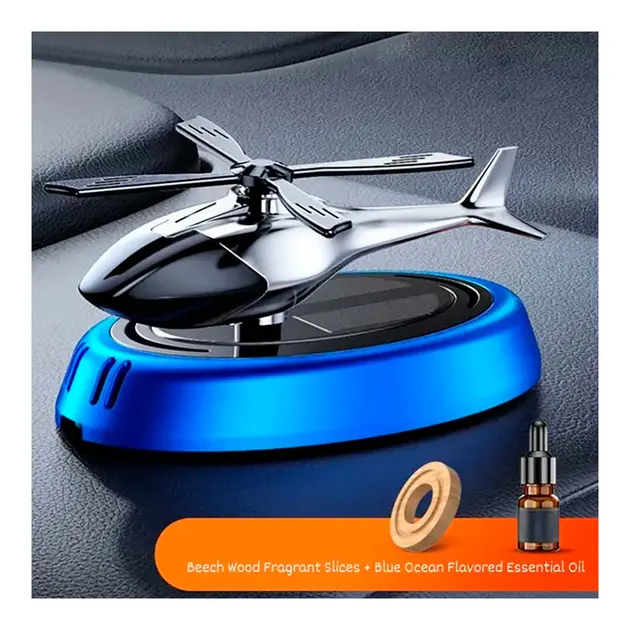 Автомобільний ароматизатор вертоліт з роздуванням на сонячній панелі + багаторазове просочення парфумів - Зображення 3