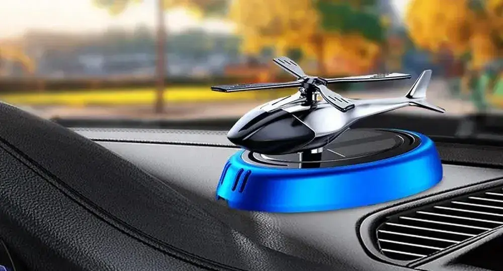 Автомобільний ароматизатор вертоліт з роздуванням на сонячній панелі + багаторазове просочення парфумів - Зображення 2