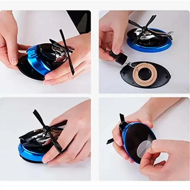 Автомобільний ароматизатор вертоліт з роздуванням на сонячній панелі + багаторазове просочення парфумів - Зображення 5