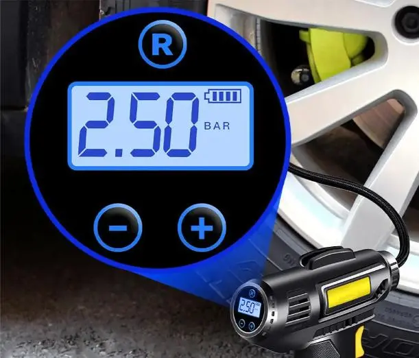 Компресор автомобільний акумуляторний 10бар, 18л/хв, CP-1016 / Портативний компресор / Насос для авто - Зображення 4
