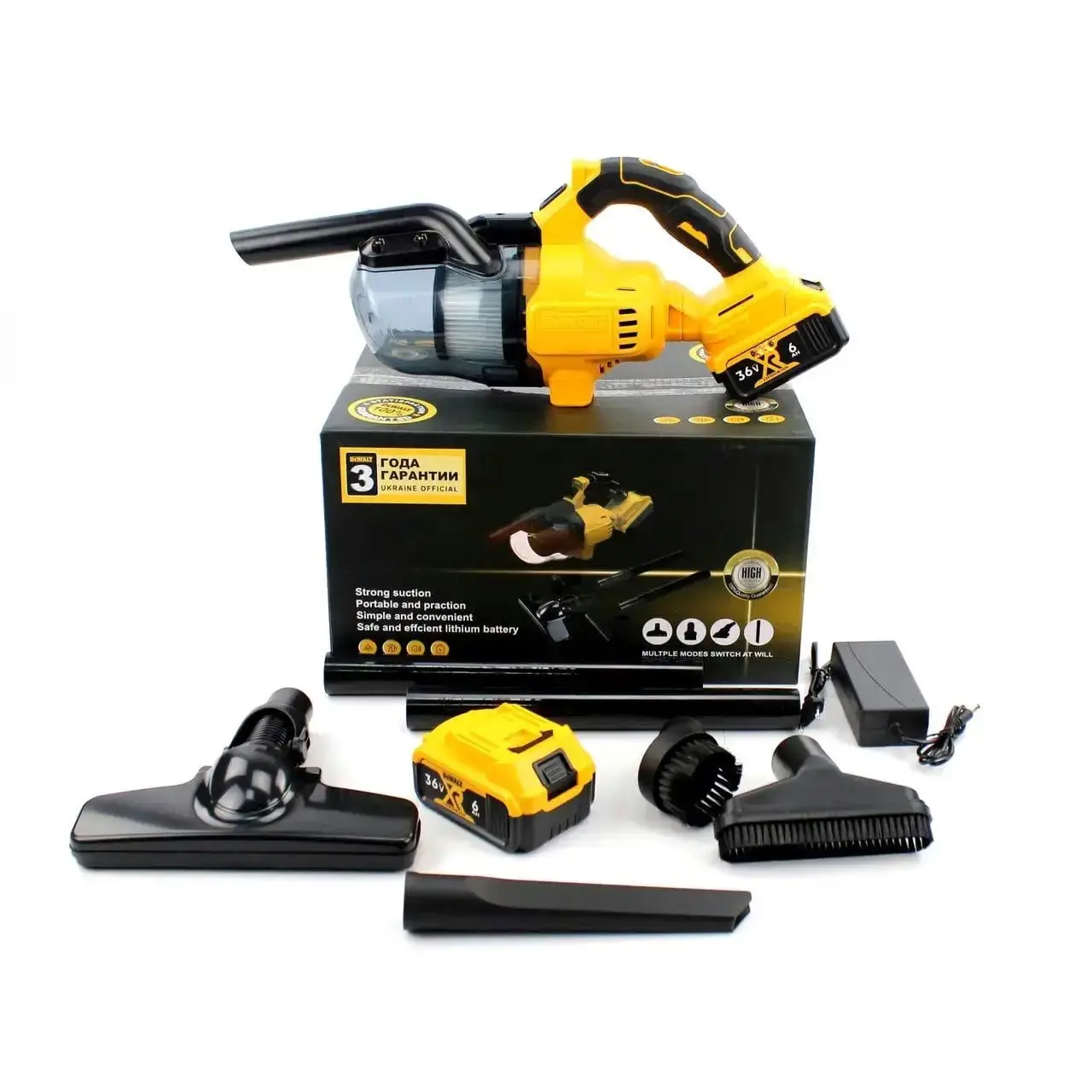 Автомобільний акумуляторний пилосос DCV501LN-XJ (36V, 6AH), пилосос для машини