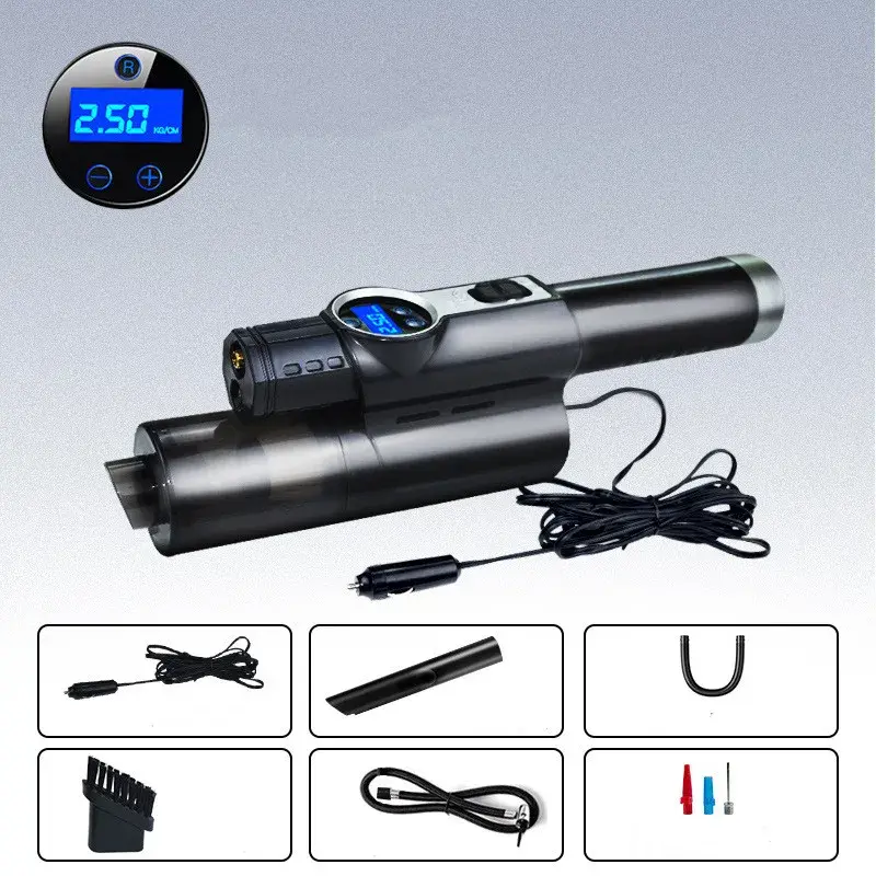 Автомобільний бездротовий пилосос + компресор на акумуляторі - Зображення 4