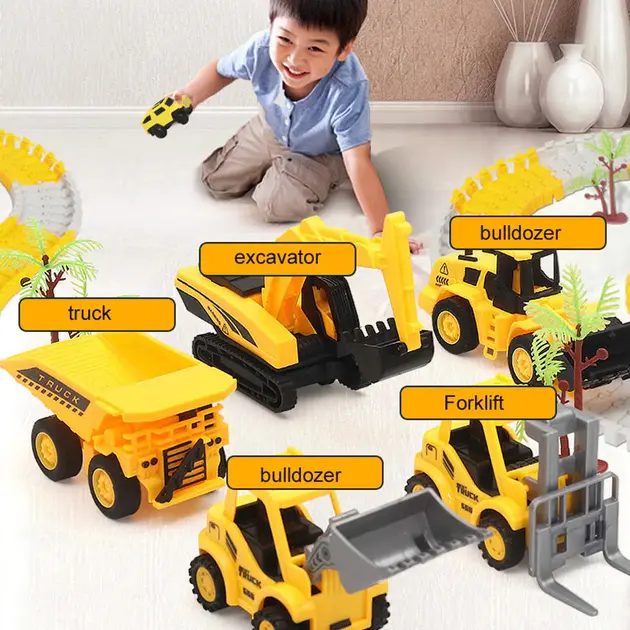 Автомобільний трек Дорожні роботи, 333 деталі, машинка на батарейці - Зображення 5