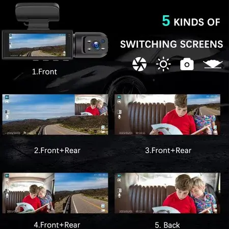 Автомобільний відеореєстратор M8 3,16-дюймовий Full HD 1080P екран з двома камерами - Зображення 8