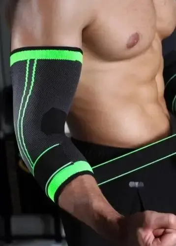 Бандаж ліктьового суглоба, еластичний бандаж, компресійний налокітник, фіксатор передпліччя. - Зображення 6