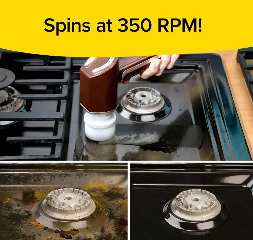 Бездротова електрична щітка для прибирання та миття посуду з 5 змінними насадками, USB заряджання - Зображення 5