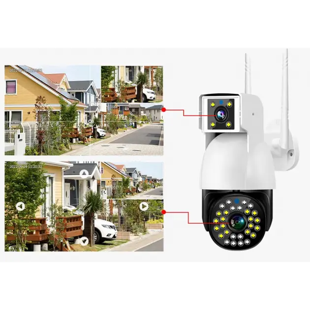 Бездротова Камера DUAL CAMERA P12 WIFI IP 360/90 V380PRO 3+3.0mp Поворотна вулиця з датчиком руху - Зображення 2