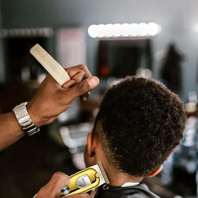 Бездротова машинка для стрижки волосся Sokany SK-LF-16003 4 насадки золотистий - Зображення 3