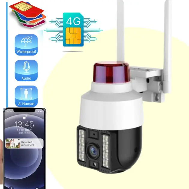 Бездротова вулична камера WiFi PTZ Verto VRT-C262 FHD 4mp поворотна з сигналізацією - Зображення 4