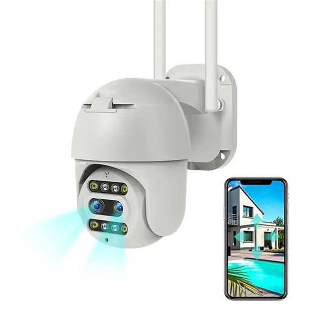 Бездротова WiFi камера відеоспостереження вулична поворотна PTZ WiFi Outdoor Camera CF26 HD1080P 2MP 4мм+12мм - Зображення 2