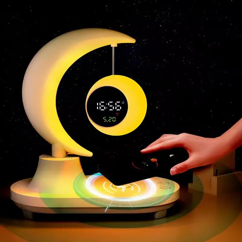 Бездротова зарядка для телефону/нічник-лампа/динамік-колонка-блютуз (Місяць) TB-35SLIWBT 22SHTSWKT - Зображення 3