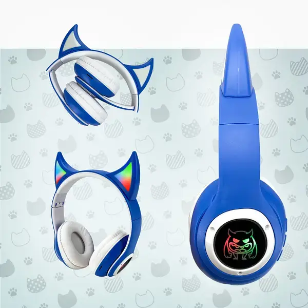 Бездротові дитячі Навушники з Вушками з підсвічуванням з MicroSD Ear STN-25 Bluetooth - Зображення 6