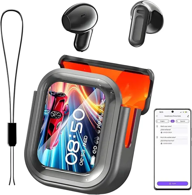 Бездротові навушники HTC NE20 AI з функцією переведення в режимі реального часу, Bluetooth V6.0 iPhone/Android, Black - Зображення 2