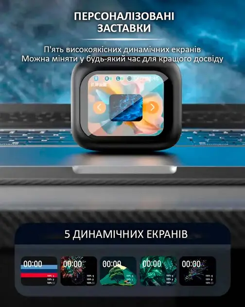 Бездротові навушники LX-10 TWS Earbuds з LED дисплеєм, Bluetooth 5.4, ANC+ENC, 320mAh Black - Зображення 4