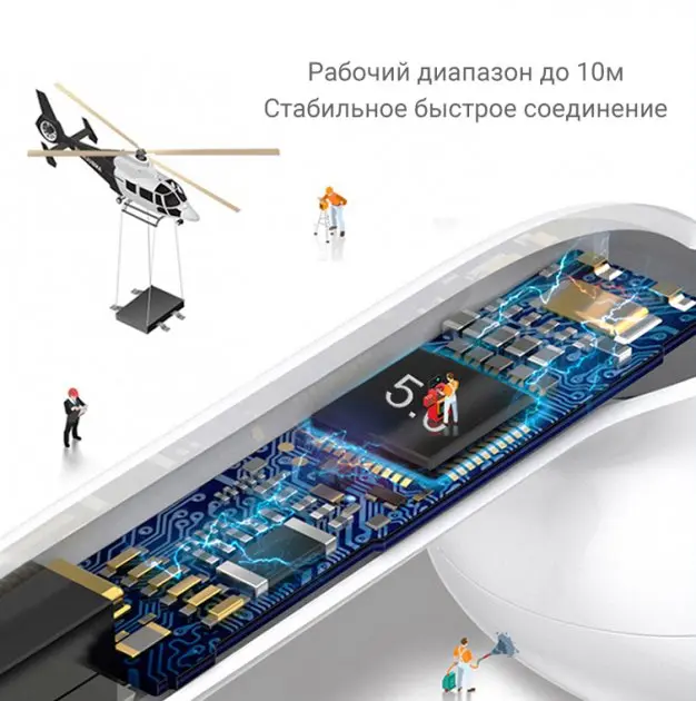 Бездротові сенсорні навушники i12 TWS - Зображення 5