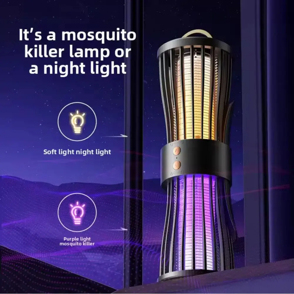 Безшумна лампа-пастка для комарів, нічник, зарядка через USB, LY-936 - Зображення 5