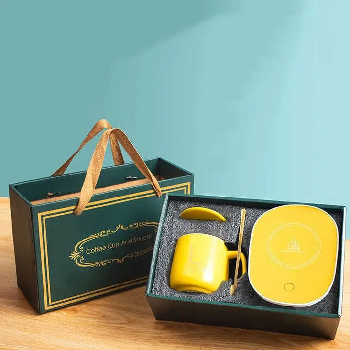 Жовта Чашка на подставке с подогревом Stenson YG01317 L 400мл - Зображення 2