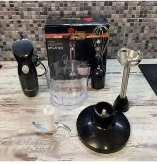 Блендер Domotec Ms-5103 3в1, ручний занурювальний блендер, міксер, кухонний комбайн, кухонний подрібнювач 500 Вт - Зображення 3